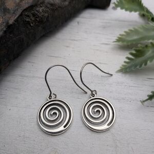 Spiral Drop Earrings - Swirl Design
